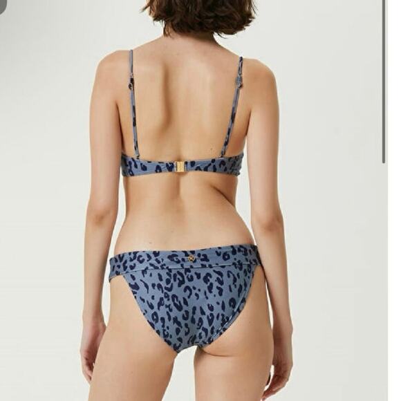 Nwt ViX Grey Black‎ Leopard Print Lace-Up Bikini Top sz small - Picture 3 of 3